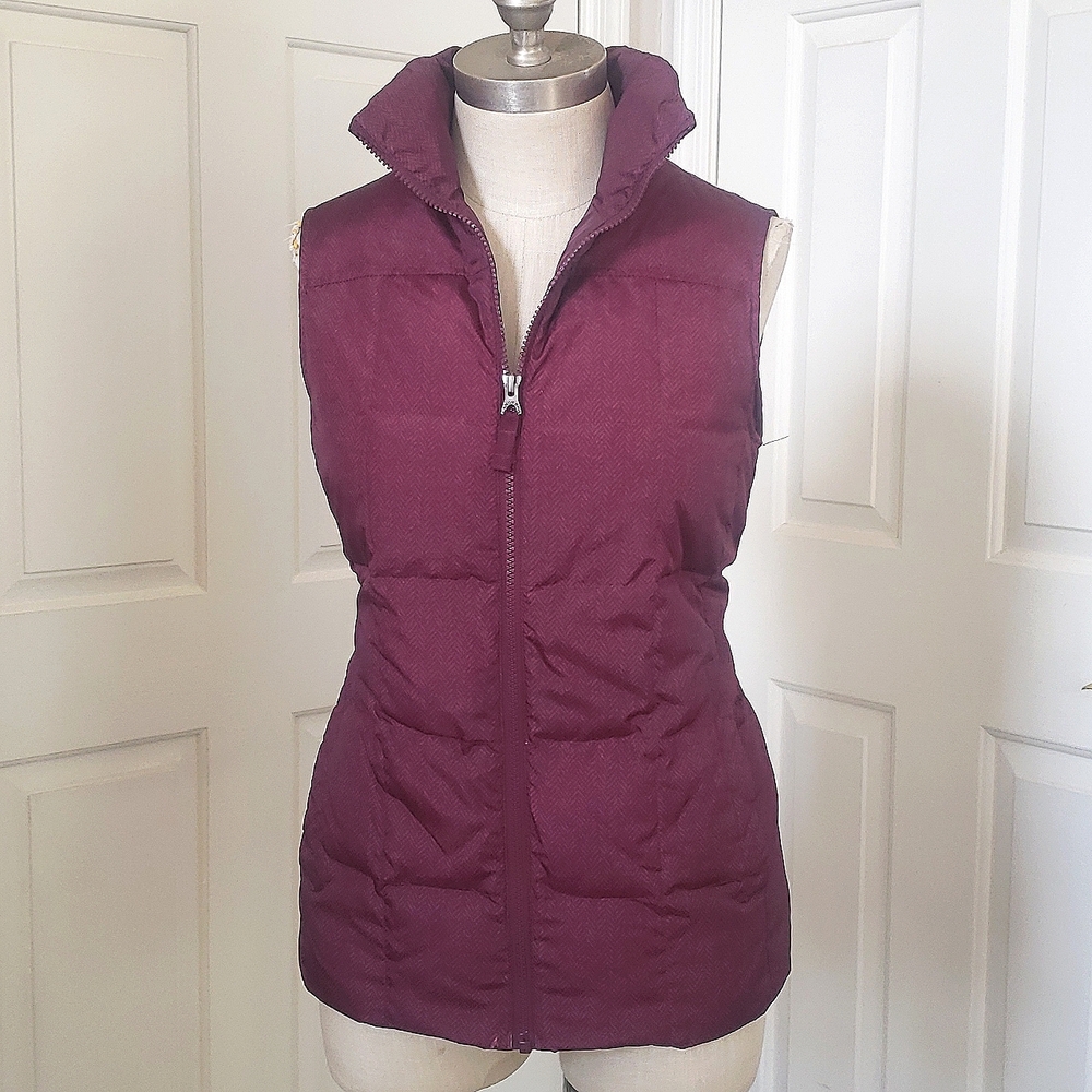 LAND'S END Quilted Down Puffer Vest Red Cranberry Burgundy • EXTRA SMALL - Picture 2 of 13